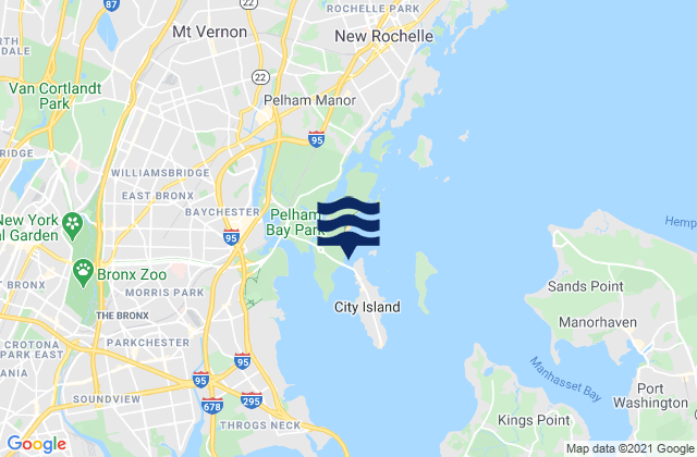 Carte des horaires des marées pour City Island Bridge, United States
