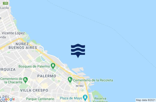 Carte des horaires des marées pour City of Buenos Aires, Argentina
