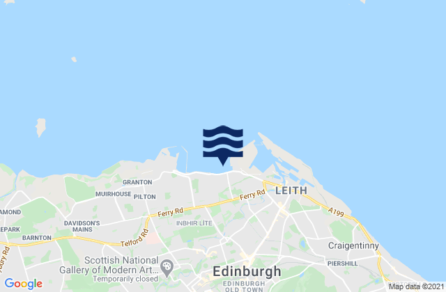 Carte des horaires des marées pour City of Edinburgh, United Kingdom