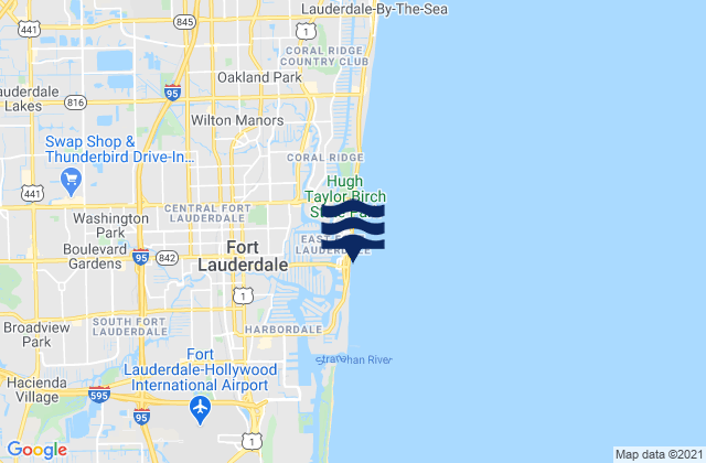 Carte des horaires des marées pour City of Fort Lauderdale Las Olas Marina, United States