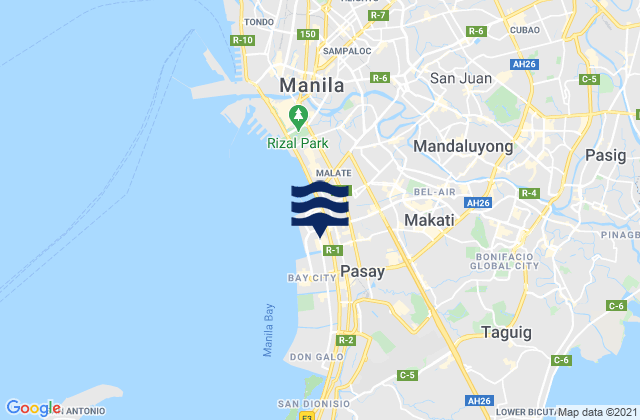 Carte des horaires des marées pour City of Makati, Philippines