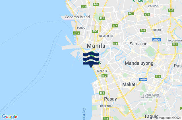 Carte des horaires des marées pour City of San Juan, Philippines