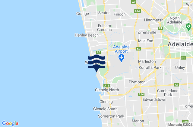 Carte des horaires des marées pour City of West Torrens, Australia