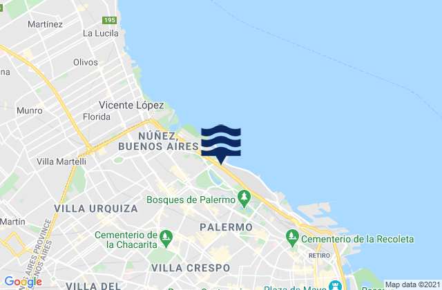 Carte des horaires des marées pour Ciudad Autónoma de Buenos Aires, Argentina