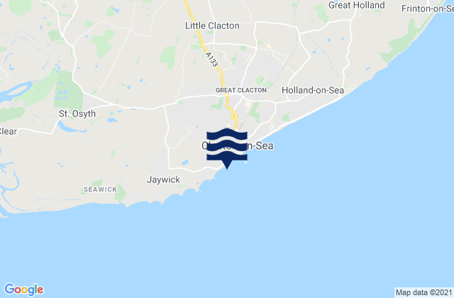 Carte des horaires des marées pour Clacton West and Martello Bay Beach, United Kingdom