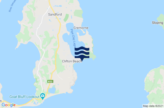 Carte des horaires des marées pour Clifton Beach, Australia