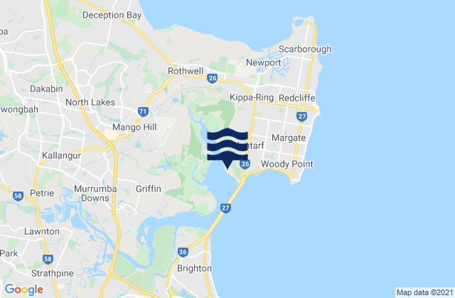 Carte des horaires des marées pour Clontarf, Australia