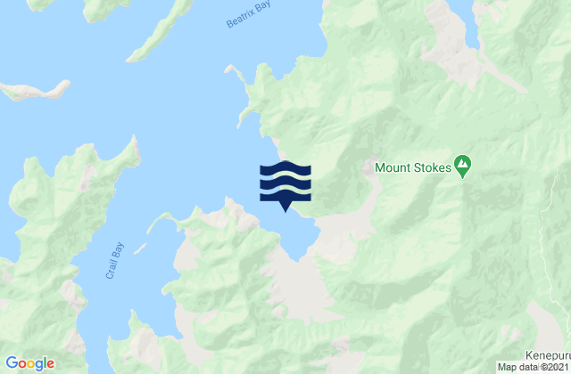 Carte des horaires des marées pour Clova Bay, New Zealand