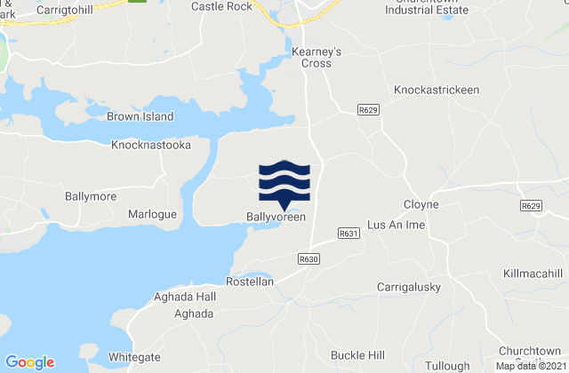 Carte des horaires des marées pour Cloyne, Ireland