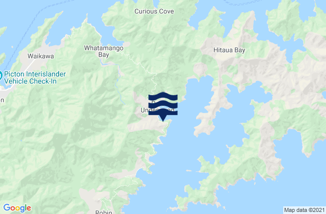Carte des horaires des marées pour Coles Bay (Waingaro Bay), New Zealand