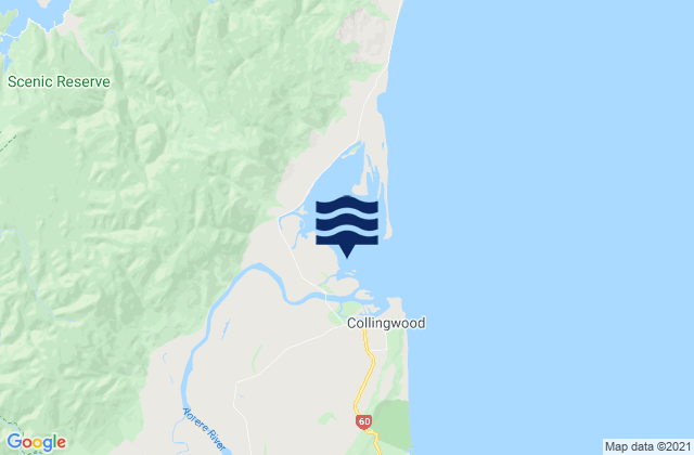 Carte des horaires des marées pour Collingwood, New Zealand