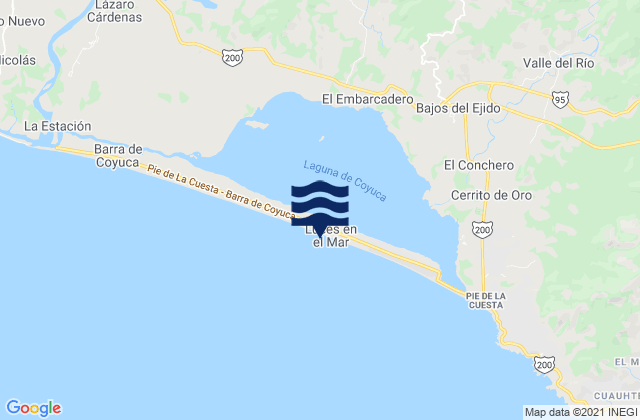 Carte des horaires des marées pour Colonia Luces en el Mar, Mexico