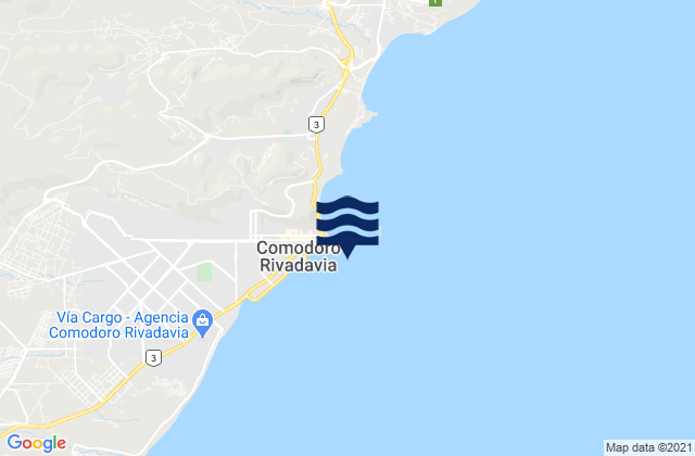 Carte des horaires des marées pour Comodoro Rivadavia, Argentina