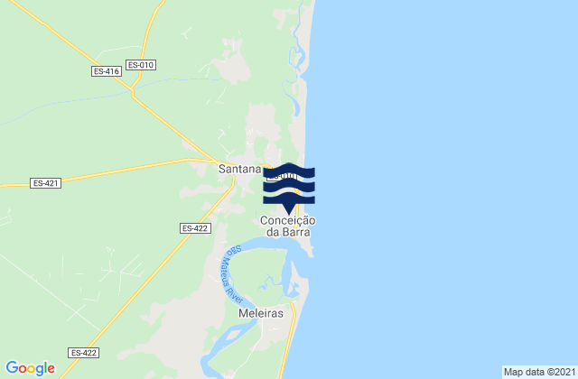 Carte des horaires des marées pour Conceição da Barra, Brazil