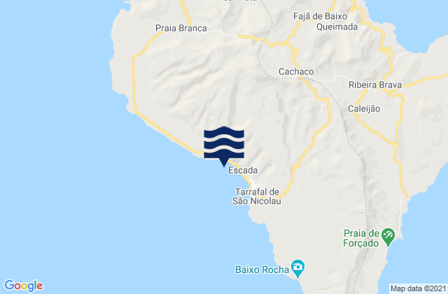 Carte des horaires des marées pour Concelho do Tarrafal de São Nicolau, Cabo Verde