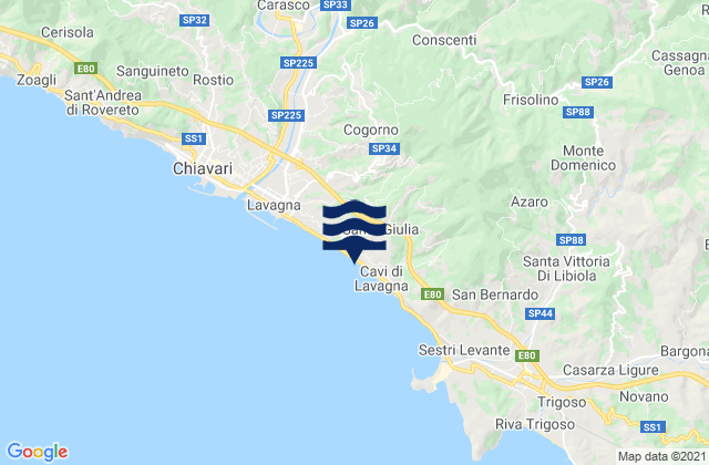 Carte des horaires des marées pour Conscenti, Italy