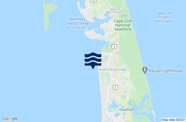 Carte des horaires des marées pour Cooks Brook Beach, United States