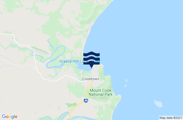 Carte des horaires des marées pour Cooktown, Australia