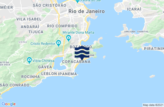 Carte des horaires des marées pour Copacabana Beach, Brazil
