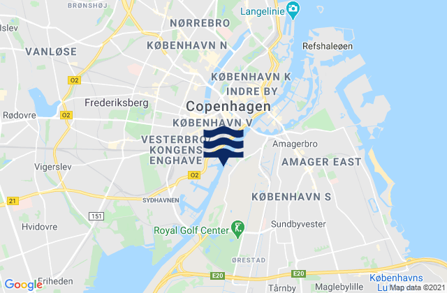 Carte des horaires des marées pour Copencabana, Denmark