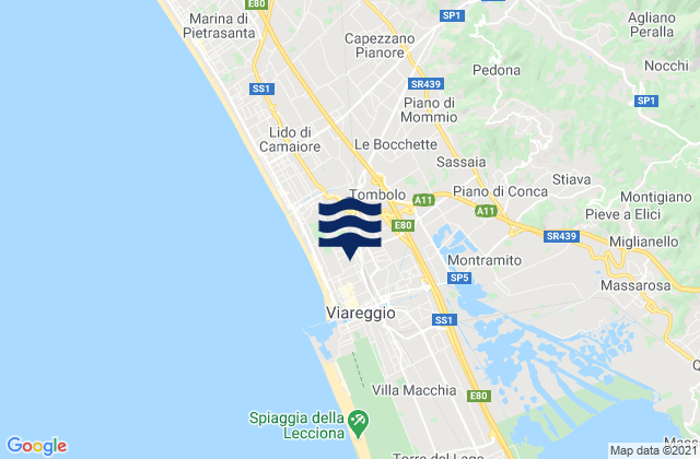 Carte des horaires des marées pour Corsanico-Bargecchia, Italy