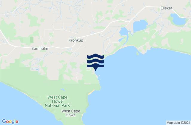 Carte des horaires des marées pour Cosy Corner Beach, Australia