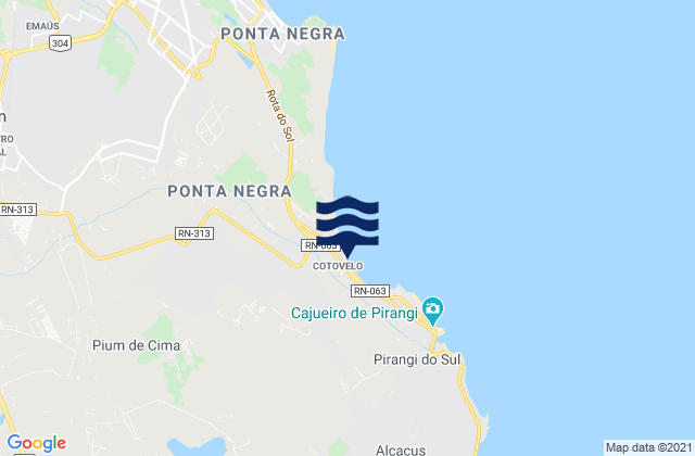 Carte des horaires des marées pour Cotavelo, Brazil