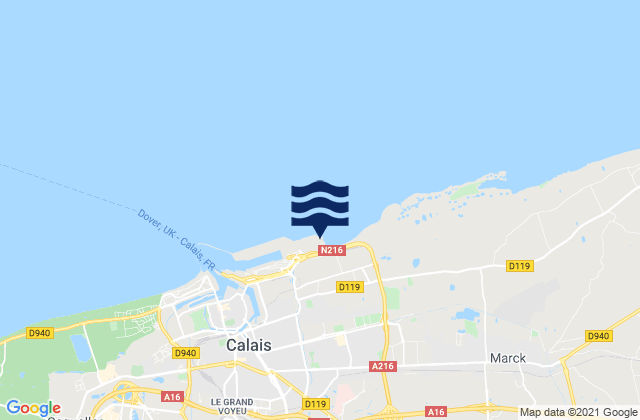 Carte des horaires des marées pour Coulogne, France