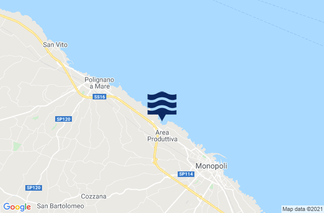 Carte des horaires des marées pour Cozzana, Italy