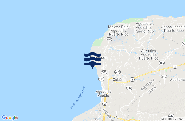 Carte des horaires des marées pour Crash Boat, Puerto Rico