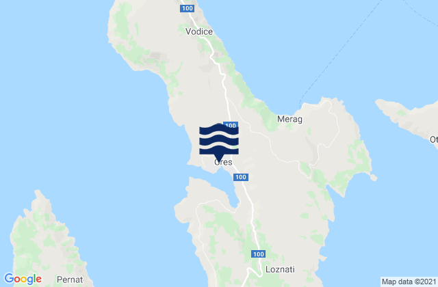 Carte des horaires des marées pour Cres, Croatia