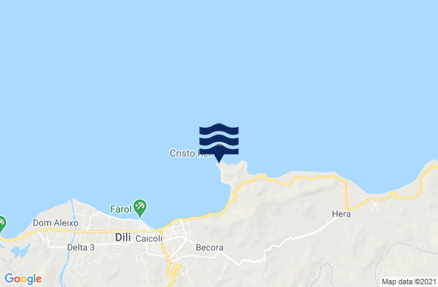 Carte des horaires des marées pour Cristo Rei, Timor Leste