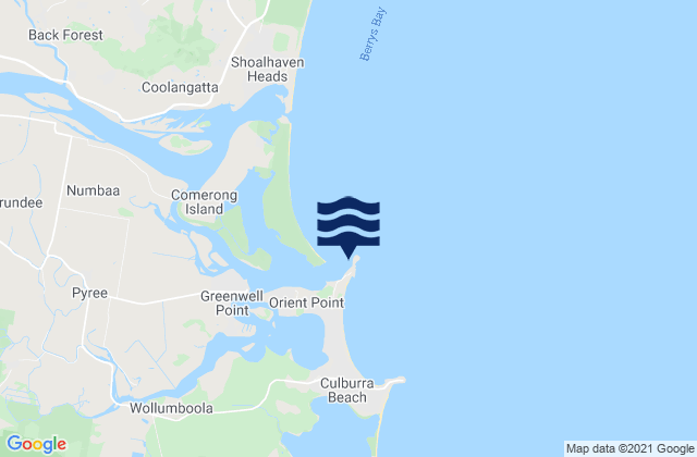 Carte des horaires des marées pour Crookhaven Heads, Australia