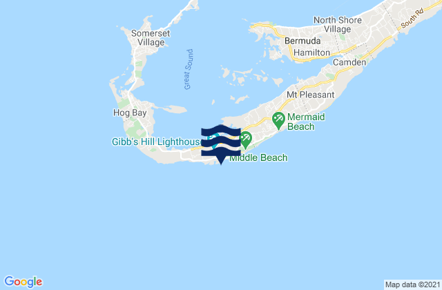Carte des horaires des marées pour Cross Bay Beach, Bermuda