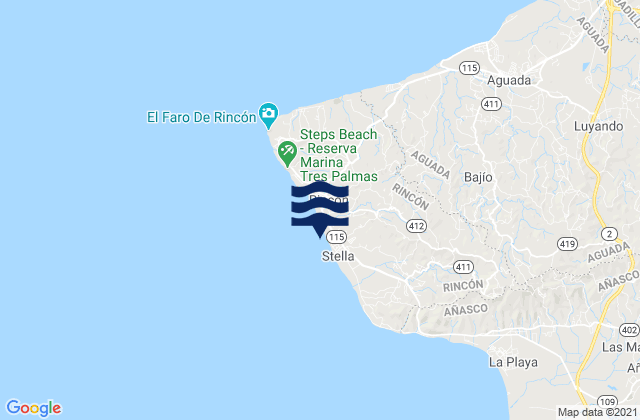 Carte des horaires des marées pour Cruces Barrio, Puerto Rico