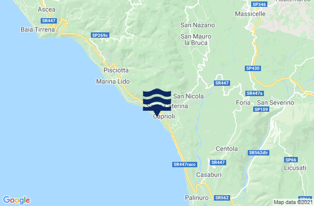 Carte des horaires des marées pour Cuccaro Vetere, Italy
