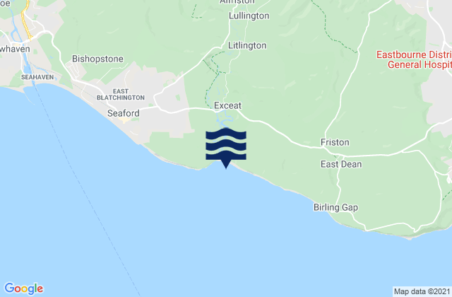 Carte des horaires des marées pour Cuckmere Haven Beach, United Kingdom