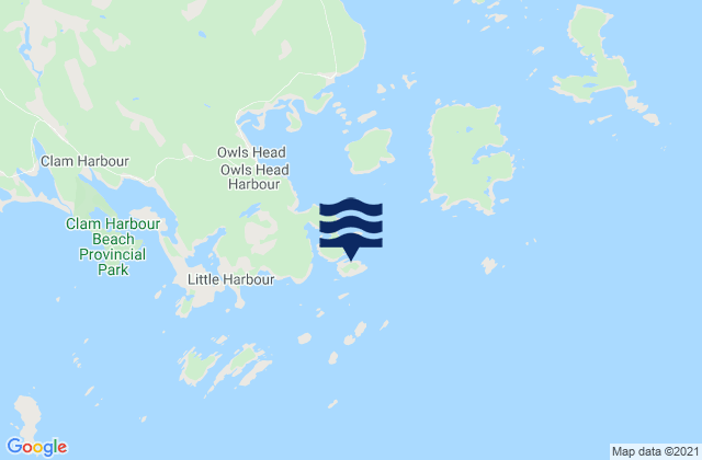Carte des horaires des marées pour Cuckold Island, Canada