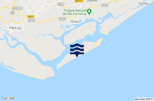 Carte des horaires des marées pour Culatra, Portugal