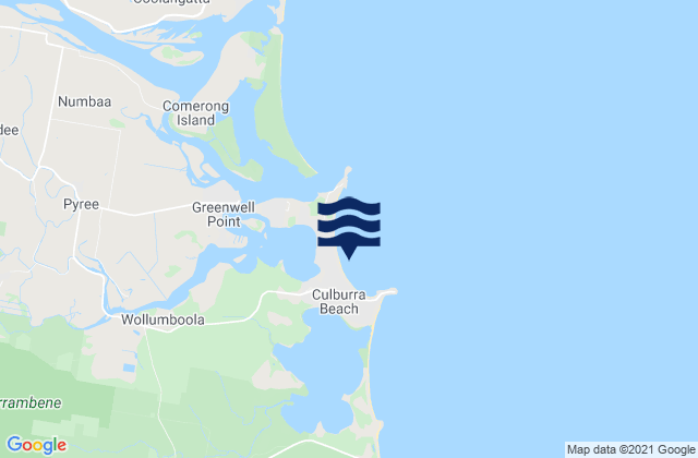 Carte des horaires des marées pour Culburra Beach, Australia