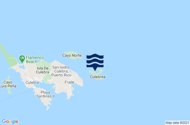 Carte des horaires des marées pour Culebrita Island, Puerto Rico