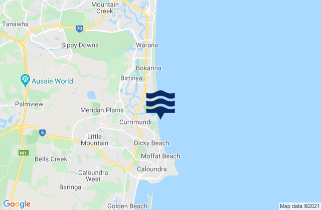 Carte des horaires des marées pour Currimundi, Australia