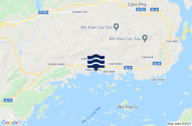 Carte des horaires des marées pour Cẩm Phả, Vietnam