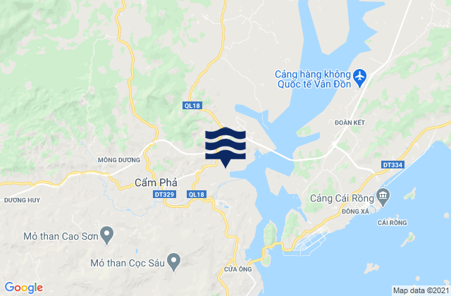 Carte des horaires des marées pour Cẩm Phả District, Vietnam