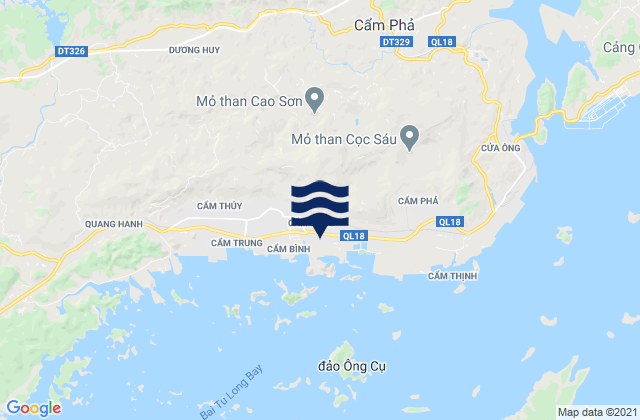 Carte des horaires des marées pour Cẩm Phả Mines, Vietnam