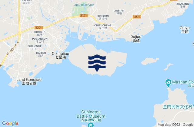 Carte des horaires des marées pour Dadeng, China