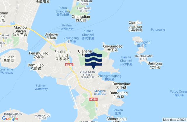 Carte des horaires des marées pour Dadong’ao, China
