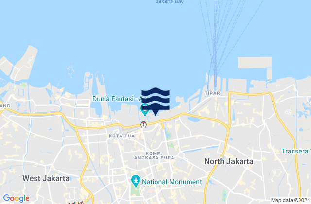 Carte des horaires des marées pour Daerah Khusus Ibukota Jakarta, Indonesia