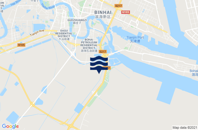 Carte des horaires des marées pour Dagu, China