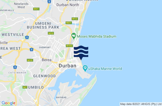 Carte des horaires des marées pour Dairy Beach (New Pier), South Africa